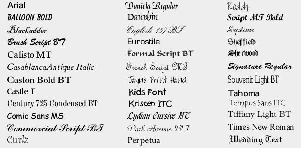 Fonts Types