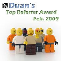Duan's Top Referrer Award Feb. 2009