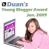 Duan's Young Blogger Award Jan. 2009
