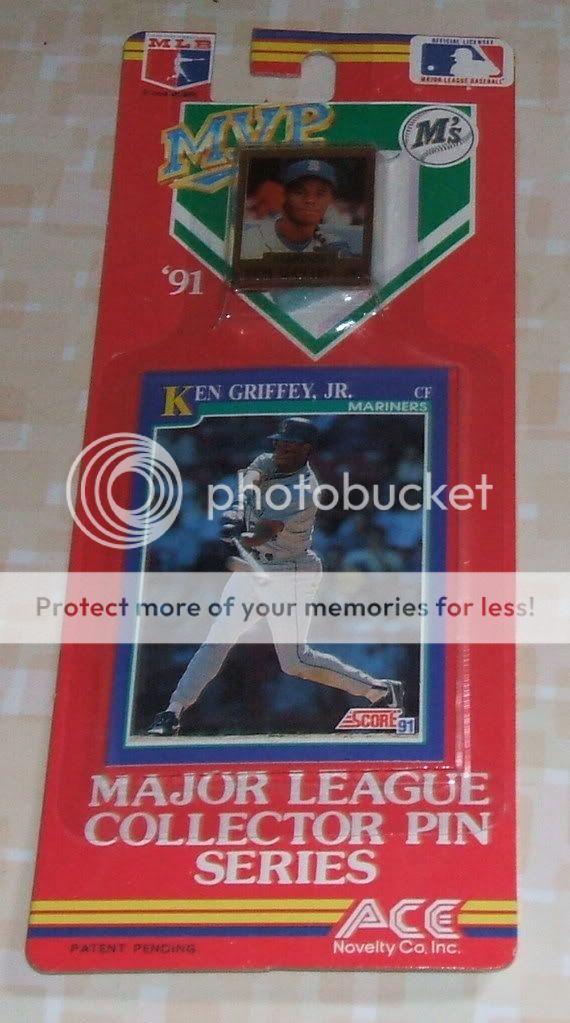 1991 MVP Ace Ken Griffey Jr. Baseball Pin & Card MIP  