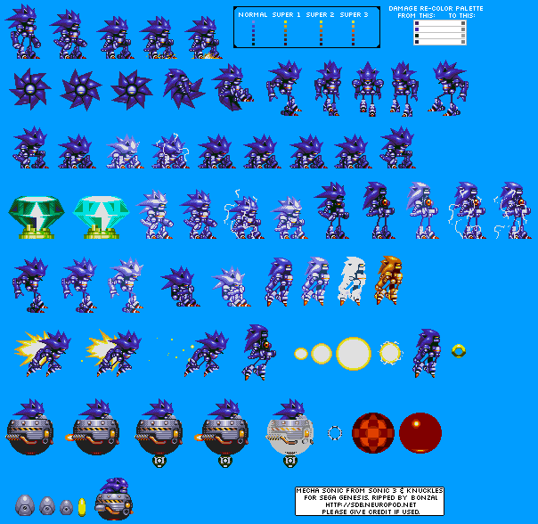 Mecha Sonic Sprites gif by gurakai | Photobucket