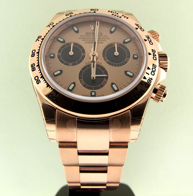 ROLEX DAYTONA PERPETUAL COSMOGRAPH 18K ROSE GOLD CHAMPAGNE DIAL EVEROSE ...