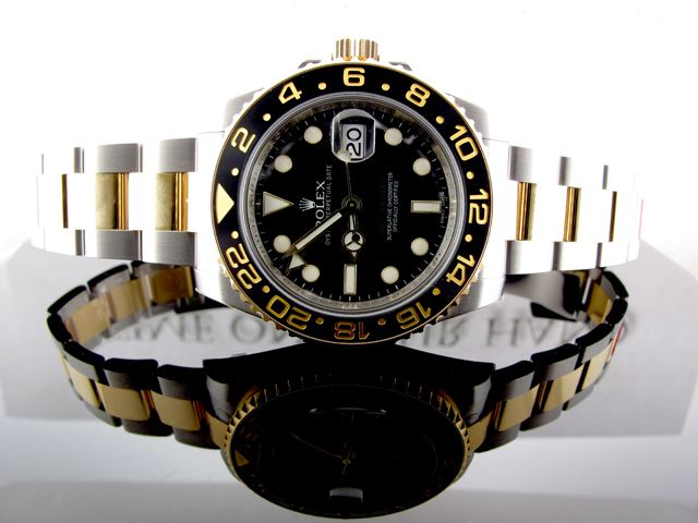 ROLEX GMT MASTER II 2 TONE 18K YELLOW GOLD & SS 116713  