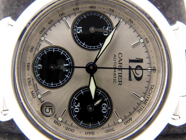 CARTIER PASHA CHRONOGRAPH STAINLESS STEEL 2412 CHRONO  