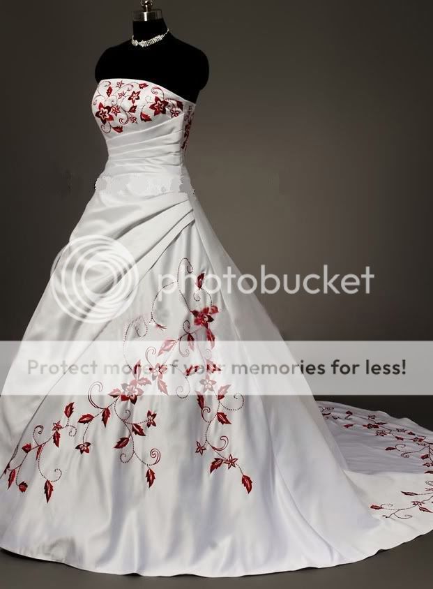 New Charm Hot Sale White and Red Bride Bridal Gown Wedding Dress Stock 